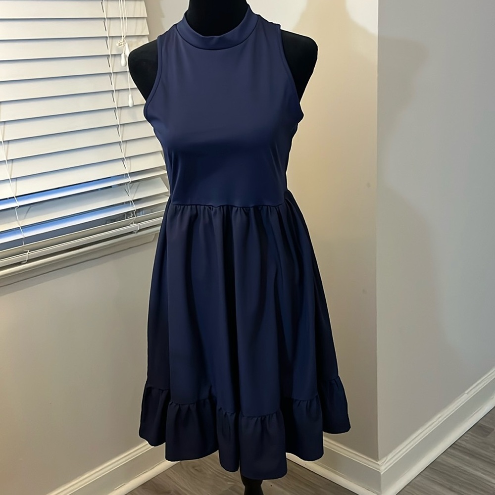 Navy blue halter dress